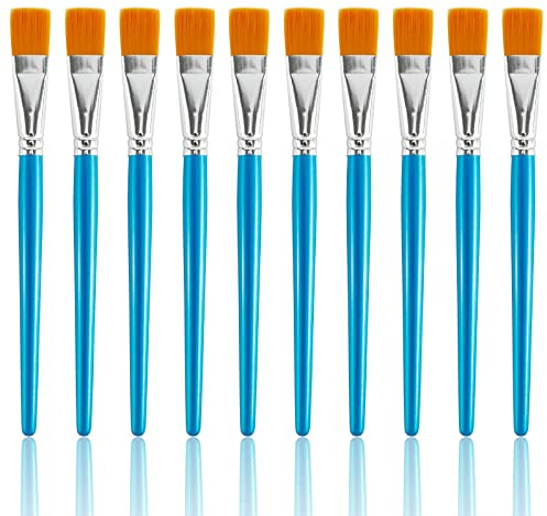 10 Stück 3/4 Zoll flache Pinsel Acrylfarbe Pinsel