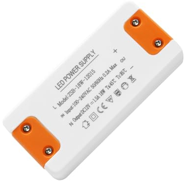 Alimentatore 12v 1.5A, 18W Trasformatore 220V a 12v, Trasformatore LED 12V 18W, Driver LED AC a DC, alimentatore lampada led, per G4, GU5.3, MR11, MR16, Non dimmerabile, non sfarfallante, non rumoroso