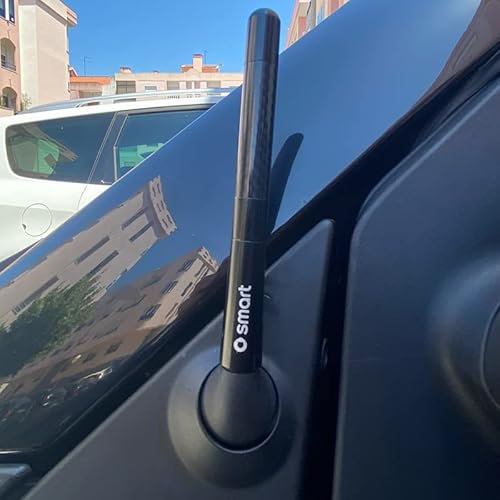 HEYCE Voiture Courte Radio FM/Am Signal antenne Radio antenne, pour Smart Fortwo Forfour 450 451 453, Accessoires de Style de Voiture décorer,Black