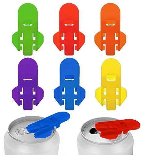 Giantree Manual Easy Can Opener, 6Pcs Colored Drink Protector for Soda Beer Coke Anti Insect and Fly Beverage Barricade Protects Cold Drinks from Bees at Picnic BBQ