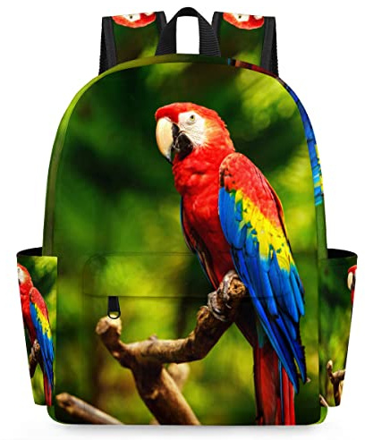 TropicalLife Bunter Papageien-Rucksack für Kinder, Vögel, Papageien, Kleinkinder, Rucksack für Mädchen, Jungen, Kinder, Büchertasche, Schule, Reisen, lässiger Tagesrucksack, multi, 15 in