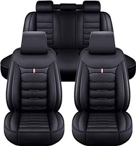 ZIROXI Auto Sitzbezüge für Mercedes-Benz GLC 220 d 4MATIC 2022 5-Sitze PU Leder Vorne und Hinten Autositzbezüge Zubehör,Black-Standard_Set