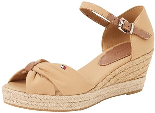 Tommy Hilfiger Damen Wedge Espadrilles Keilabsatz, Grün (Classic Khaki), 39