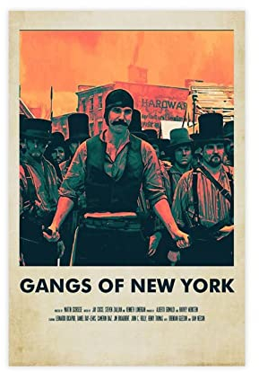 Gangs of New York Retro-Filmposter auf Leinwand, Poster, Schlafzimmer, Dekoration, Sport, Landschaft, Büro, Raumdekoration, Geschenk, ungerahmt, 60 x 90 cm