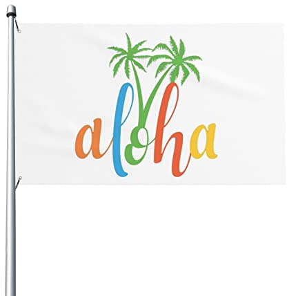 Garten Flaggen Aloha Hawaii-Reise Garten Fahnen Verblassen Beständig Dekorative Fahnen Wetterfest Außenbanner Für Rasen Yard Home 90x150 cm