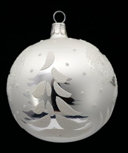 Set 6 sfere ornamentali (Ø 8cm) in vetro soffiato e decorato a mano per albero di Natale