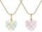 2 Pezzi Opal Heart Collana, Moda Opal Heart Collana, Collane da Donna, Collana Cuore, Collana Quarzo Rosa, Ragazze Rose Collana, Catena Regolabile Gioiello alla moda - Regalo Perfetto