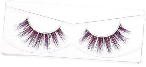 3 Paires cils faux d'halloween cosplay faux se réconcilier se déployer fibre Violet