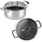 ROSMARINO HexaPRO 2.0-28 cm Edelstahl Wok – Premium Antihaft Beschichtung, ofenfest – Ideal für vielseitiges Kochen