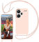 Yojiong Handykette Hülle für Xiaomi Redmi Note 13 Pro Plus 5G (6.67), Liquid Silikon Handyhülle mit Kordel zum Umhängen mit Band Stossfest Bumper Schutzhülle, Schnur mit Case in Rosa
