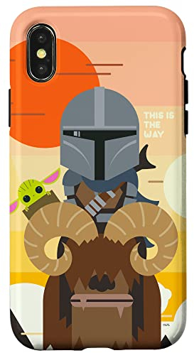 Hülle für iPhone X/XS Star Wars Der Mandalorianer Mando und das Kind Bantha Ride