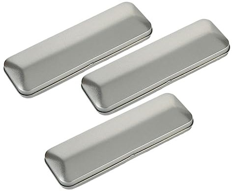 NUOBESTY 3pièces Trousse à Crayons Métal Portable De Écoles Rangement Pratique pour Fournitures Scolaires Trousse Inoxydable Résistante Aux Usures Organisateur De Stylos Et Crayons