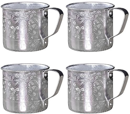 BESPORTBLE 4stücke Vintage Trinkbecher Aus Zinn Mit Henkel Retro Bierkrug Für Partys Kaffee Und Cocktails Praktischer Dekorativer Weinglasbecher Für Bar Und Restaurant Für Getränke Und