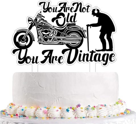 Hugmagoz Vintage Cake Topper, Old Fart Cake Topper, Humor Old Man Old Woman, for Birthday/Retirement Party Decorations Supplies, Set of 30 Pieces