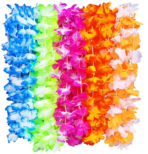 Ysimple 20 Pezzi Collane Hawaiane,Multicolori Collana Hawaiana,Ghirlande Hawaiane Tropicale Decorazioni Fiori Ghirlanda per Spiaggia,Tema,Festa,Matrimoni,Hawaii Beach Party Decorazion