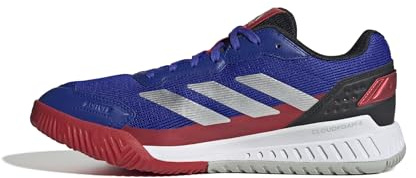adidas Men's Courtquick Mens Padel Shoes, Lucid Blue/Silver Metallic/Lucid Red, 9.5 UK