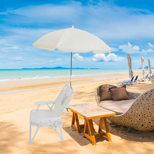 Silla de Playa con Estampado de Animales de Dibujos Animados para Niños, Silla de Camping Portátil Ligera con Sombrilla para Actividades Al Aire Libre (Conejito)
