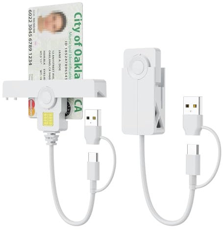 USB + USB-C CAC Kartenleser, 2-in-1 Military DOD Common Access Smart Card Reader Kompatibel mit Windows, Mac OS und Linux, Tragbares Faltbares Design