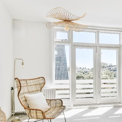 CGC Lighting Indoor Ceiling lamp Shade Hand Made Bamboo Easy fit Non Electrical (X Large Double)