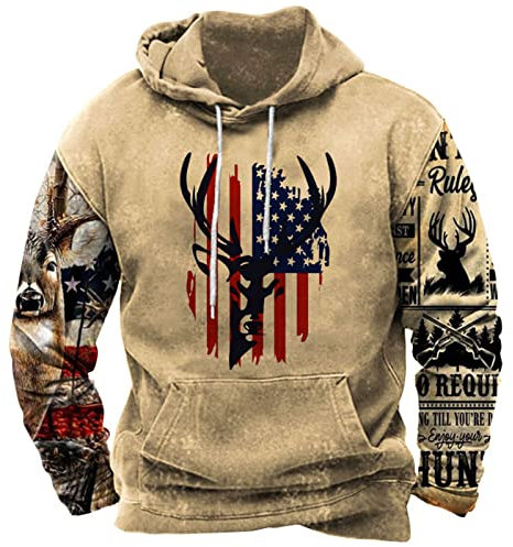 HAOLEI Hoodie Herren Bedrucktes Langärmliges Kapuzenpullover Im Herbst Und Winter, Langarmshirt Weich Und Bequem, Sweatshirt Lässige Modische, Sale Strickpullover Oberteile Klassisch Aus Hochwertiger