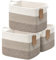 Storage Basket, Rope Baskets for Shelves, Baby Gift Basket for Nursery, Woven Toy Baskets Storage Kids, 3 Pack, 33 x 25 x 23 cm, White & Brown