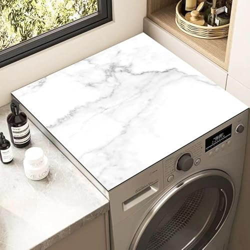 Copri Lavatrice Marmo Bianco Copri Lavatrice Per Interno Per Top - Antiscivolo Tappetino Lavatrice - Tappeto Assorbente In Diatomee Per Asciugatrici, Cucine, Bagni50*60Cm