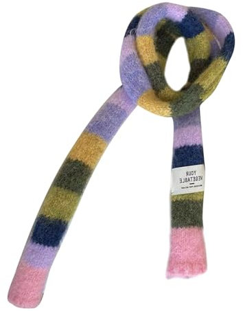 Uqezagpa Damenschal, Colorblocks, gestreifter Schal, weich, bequem, für Herbst und Winter, bequem, 2, 10*180CM