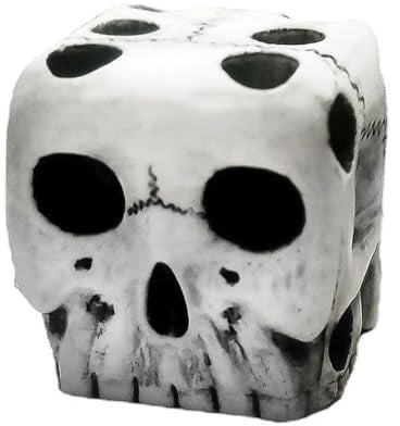 Laroal 5 dados de esqueleto blancos: dados espeluznantes creativos para juegos y fiestas de Halloween, dados de ocio novedosos para ocasiones festivas, cada dado mide 2 x 2 x 2 cm