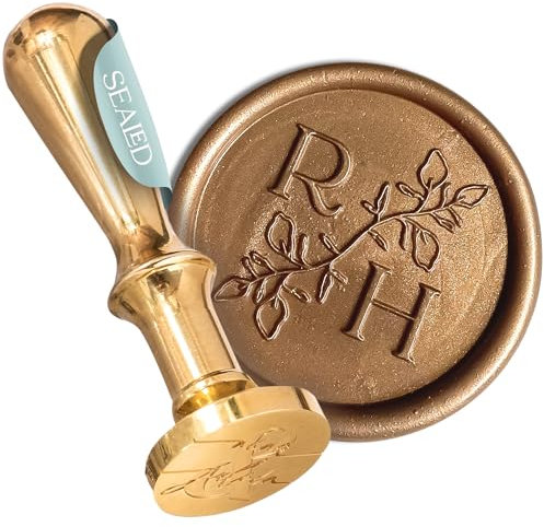 SEALED® Personalisierter Siegelstempel mit Wunschinitialen für Hochzeit und besondere Anlässe - Eleganter Wachssiegel Stempel mit 2 Buchstaben