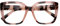 DOOViC Lesebrille Damen 1.5 Blaulichtfilter mit Große Rosa Quadratisch Rahmen Computerbrille Brille mit Sehstärke