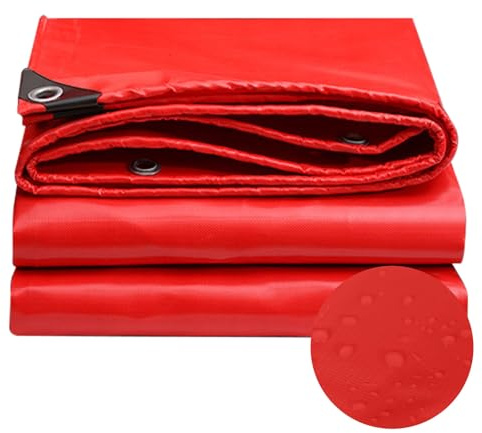 Bâche Épaisse Ultra Résistante 1.5 x 6 m Étanche, Résistante Aux UV, Indéchirable, sur Mesure Couverture Universelle Contre La Pluie pour Serre Jardin Pergola Piscine, Rouge