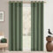 MRTREES Halbtransparente Gardinen Leinen Landhausstil Vorhänge Wohnzimmer Modern mit Ösen 2er Set, 240 cm Lang, 140 cm Breit, Vorhang Oliv-grün Schlafzimmer Leinenoptik Window Curtains