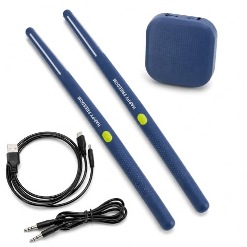 lvifloae Pocket Drum Air-Drum-Set mit 3D-Bewegungserkennung, Blau | Elektronische Drumsticks mit 8 Sounds für Anfänger, Kinder und Erwachsene, kompaktes E-Drum zum Üben zu Hause und unterwegs