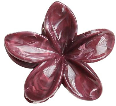 1 épingle à cheveux en forme de fleur pour femme - Pince à cheveux - En résine plastique antidérapante - Pour femme - Accessoire de coiffure pour un port quotidien - Bordeaux