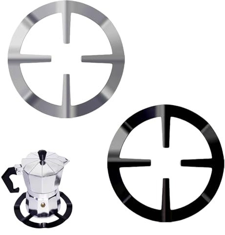 2PCS Moka Pot Stoves Holder Metal Gas Ring Reducer Gas Range Stove Burner for Coffee Pots Stove Top Universal Iron Mocha Pot Stand Gas Ring Stove Rack Anti Slip Wok Ring for Gas Hob Stoves 13cm