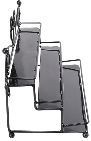 Vaguelly Nail Polish Organizer Rack Metal Nail Varnish Holder Display Stand for 12 Bottles Black Storage Shelf for Home and Salon Use