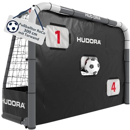 HUDORA Fußballtor RoCo 300 mit Torwand (2-in-1) – Flexibles Targetshot-System – wetterfest, klappbar & stabil – für Kinder & Erwachsene – inkl. Punktzähler & variablen Zielöffnungen