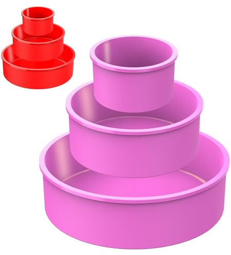 Stampi in Silicone 3Pcs | Stampo in Silicone per Dolci | Stampo Silicone Torta | Stampo Torta 20cm | Tortiera in Silicone per Dolci | Stampi Silicone Dolci | Stampis in Silicone Torte | Stampo Dolci