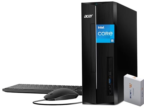 acer Computer desktop SFF 2025 Intel Core i7-14700K (Beats i9-12900K), RAM da 32 GB, SSD PCIe da 1 TB, grafica Intel UHD 730, Wi-Fi, supporto 2 monitor 4K, tastiera e mouse, Bluetooth, RJ45, Windows