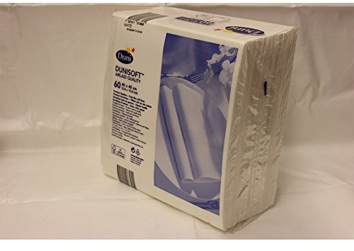 Dunisoft Napkins White 40 x 40cm - Pack of 60 - Airlaid Super Soft Dinner Napkins