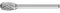 PFERD HM-Frässtift, Tropfenform TRE, Zahnung 3 PLUS, Frässtift-ø 6mm, Schaft-ø 3mm, Länge 40mm, 21235083 – für universelle Anwendungen auf den wichtigsten industriell verwendeten Werkstoffen