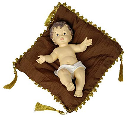 DONREGALOWEB Figura niño Jesus Tumbado Boca Arriba de escayola 14x11x25cm