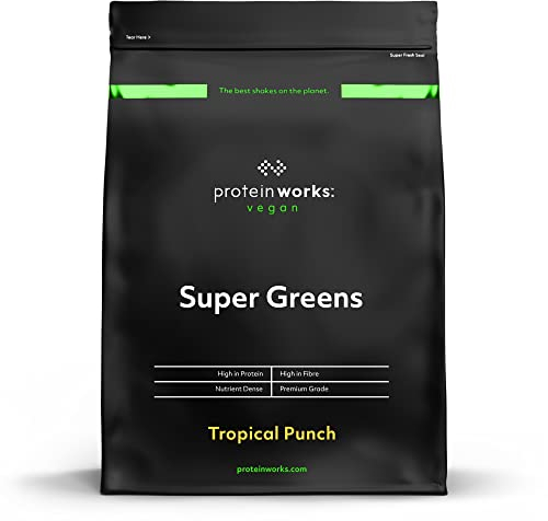 Super Greens / TROPICAL PUNCH / von THE PROTEIN WORKS / 500g / Dieser superstarke Shake ist deine grüne Vitaminbombe.