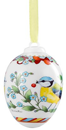 Hutschenreuther 02254-723932-27957 Porzellan-Ei 2016 Blaumeisenpaar im Geschenkkarton, Durchmesser 4,5 cm, Höhe 6 cm