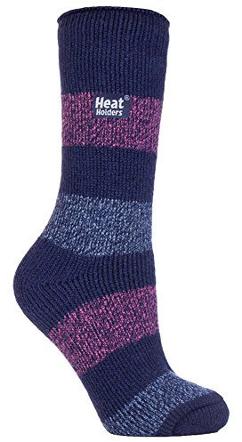 HEAT HOLDERS 1 Pair Original Twist Stripe Thermal Winter Warm Socks size 4-8 uk, 37-42 Eur See Variations (Seascale)