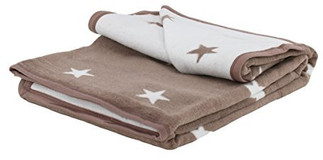 Brandsseller Supersoft Kuscheldecke mit Sternen - 2 Farbig - 150 x 200 cm - in der Farbe: Braun/Weiß