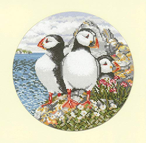 Heritage Crafts Animal Magic Cross Stitch Kit - Puffin Patrol (Aida)