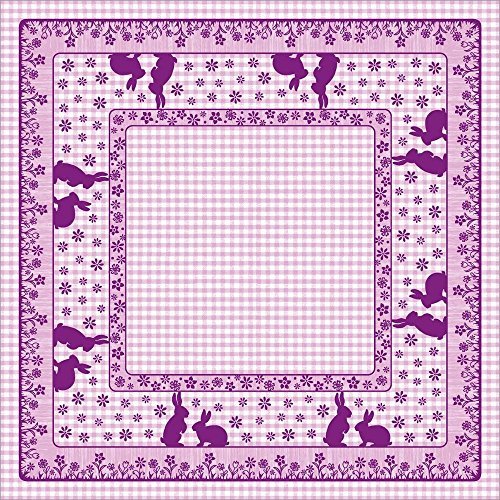 Sovie HORECA Tischdecke Joni Rabbits aus Linclass® Airlaid 80x80 cm, edle Tischdeko Ostern Hase Frühling, 20 Stück, (Beere)