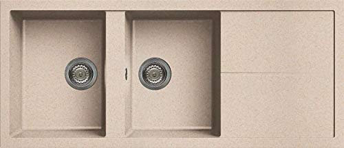 Lavello Fragranite Cucina 2 Vasche con Gocciolatoio L 116 cm Granitek Avena LGU50051 Unico