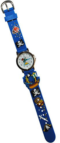 alles-meine.de GmbH Kinderuhr/Armbanduhr - Schatztruhe - Piratenschiff & Pirat - mit Silikon Armband
